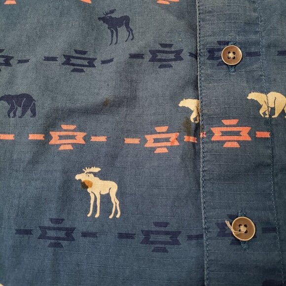 Ocean & Coast Shirt Western Bear Moose Western Cotton Mens Size Large - Picture 4 of 9
